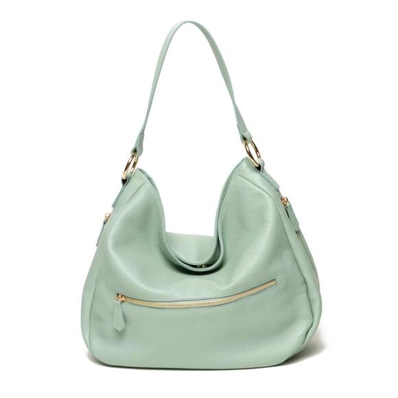 Laggo Handbags - Mint Leather Hobo Bag